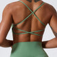 Soft Fabric Hollow-Out Cross Back Bra