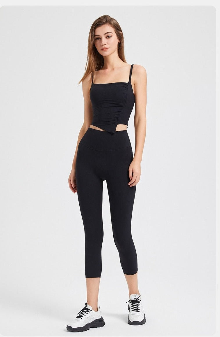 Fix Cup Crop Top + High Waist Calf Pant Suit