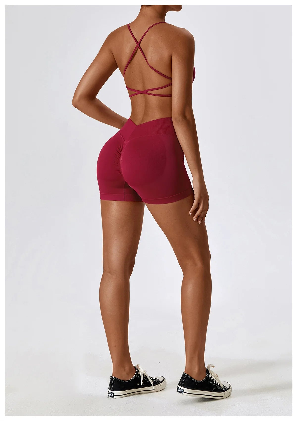 Seamless Booty Short + Cross Back Bra Set