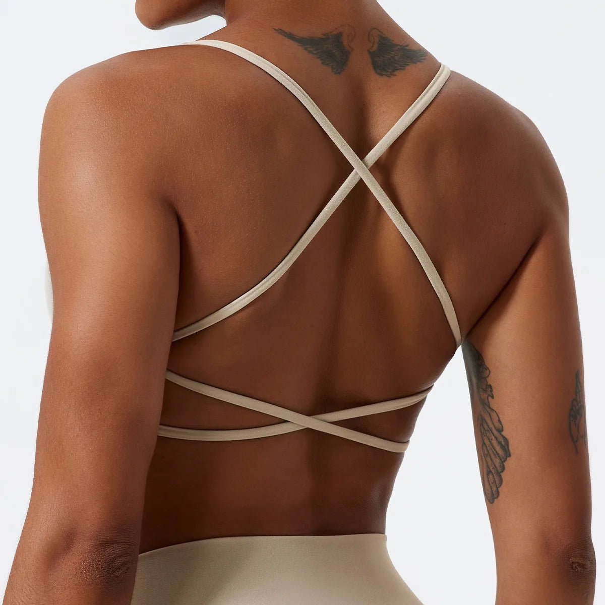 Soft Fabric Hollow-Out Cross Back Bra