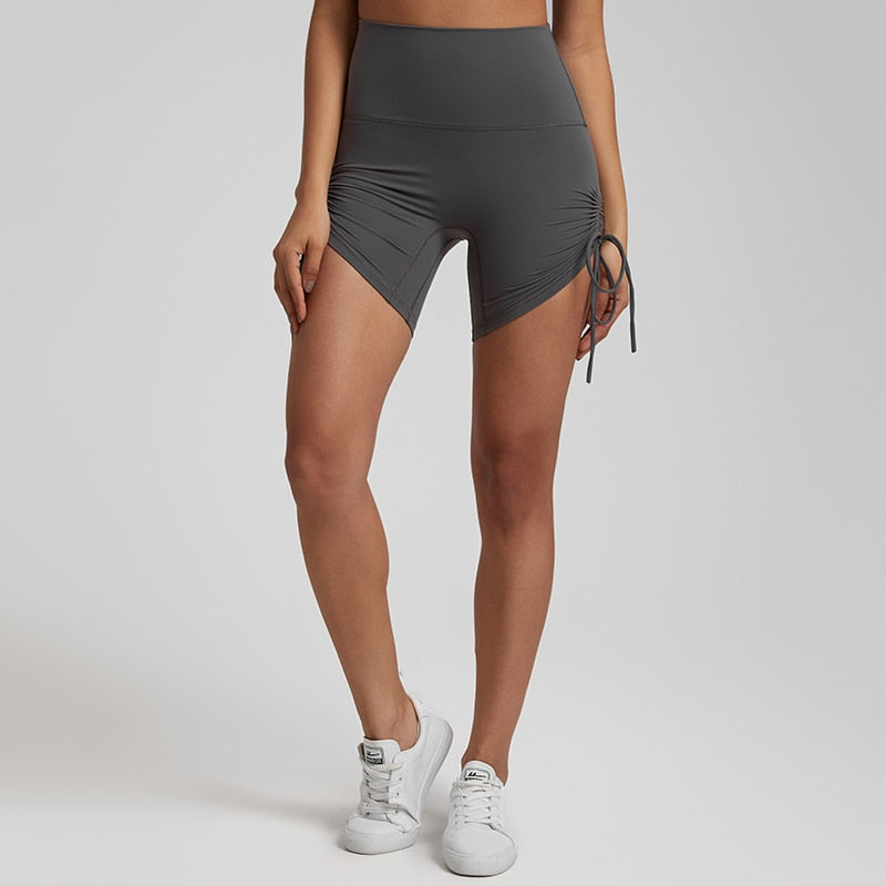 Side Drawstring Adjustable High Waist Short