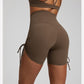 Side Drawstring Adjustable High Waist Short