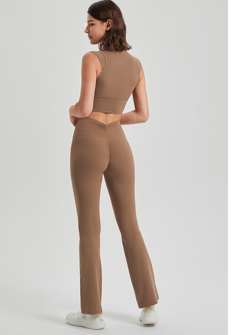 Soft Fabric High Waist Booty Flare Pant