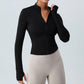 Neck Slim Warm Long Sleeve Zipper Jacket