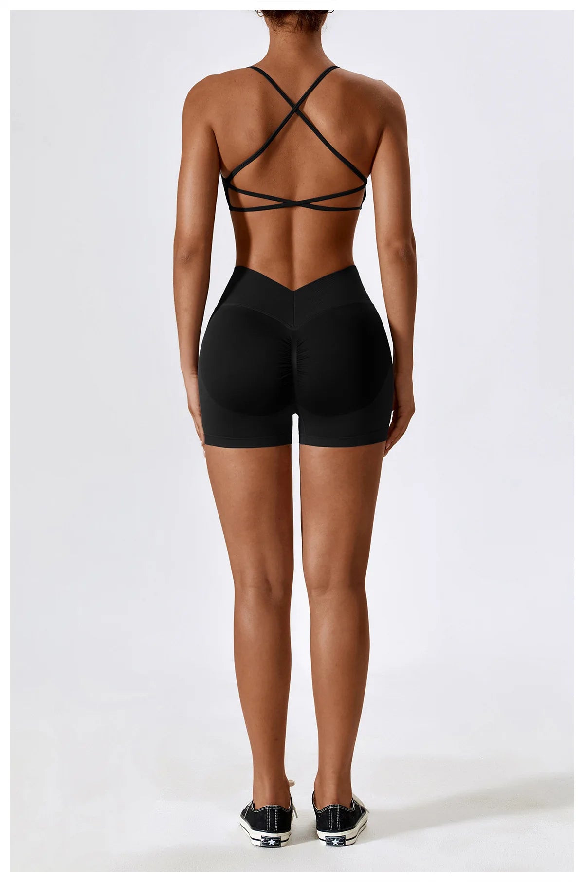 Seamless Booty Short + Cross Back Bra Set