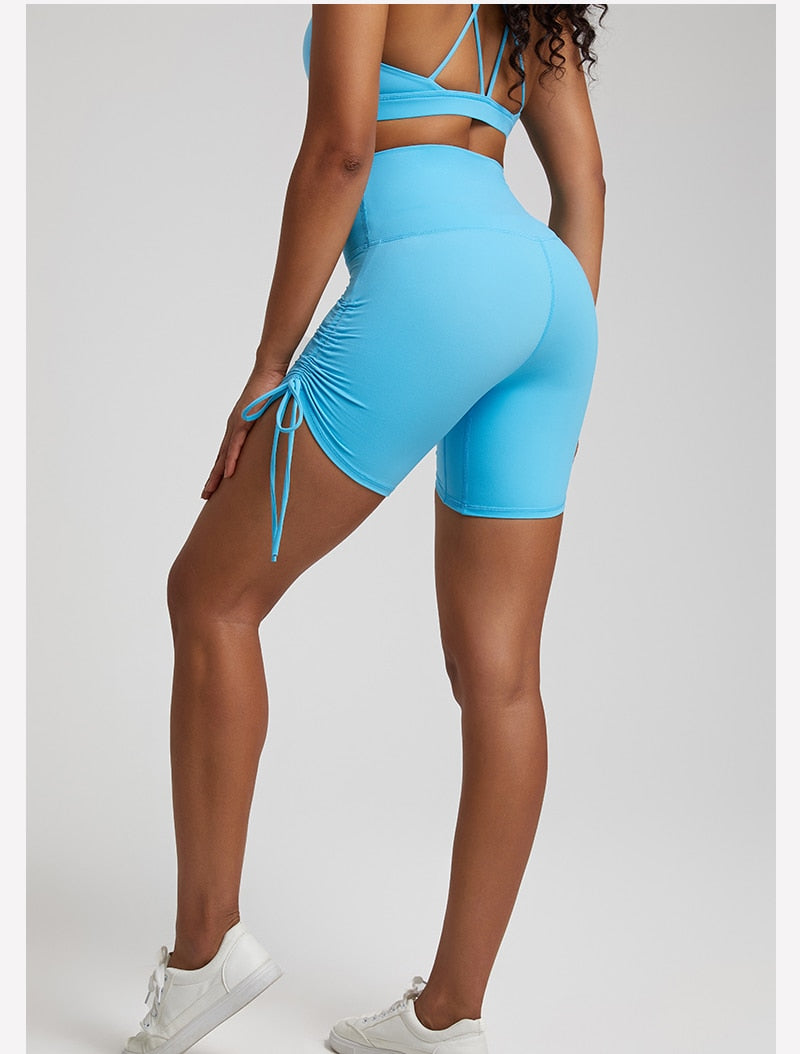 Side Drawstring Adjustable High Waist Short