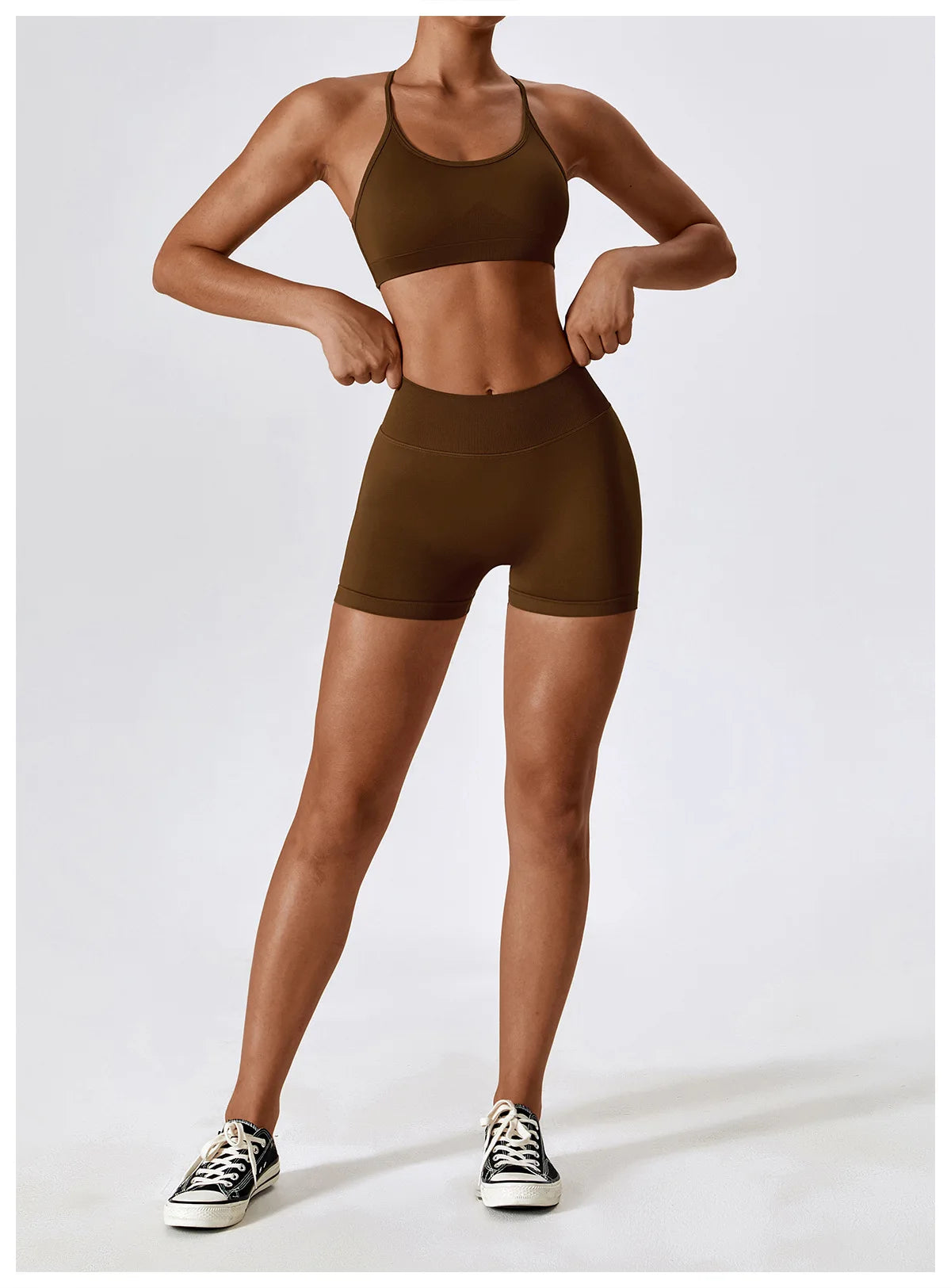 Seamless Booty Short + Cross Back Bra Set