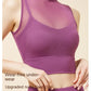 Mesh High Collar Fake 2-piece Built-in Pad Vest