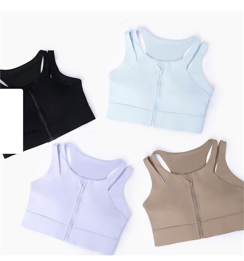 Front Zipper Anti Friction Bra