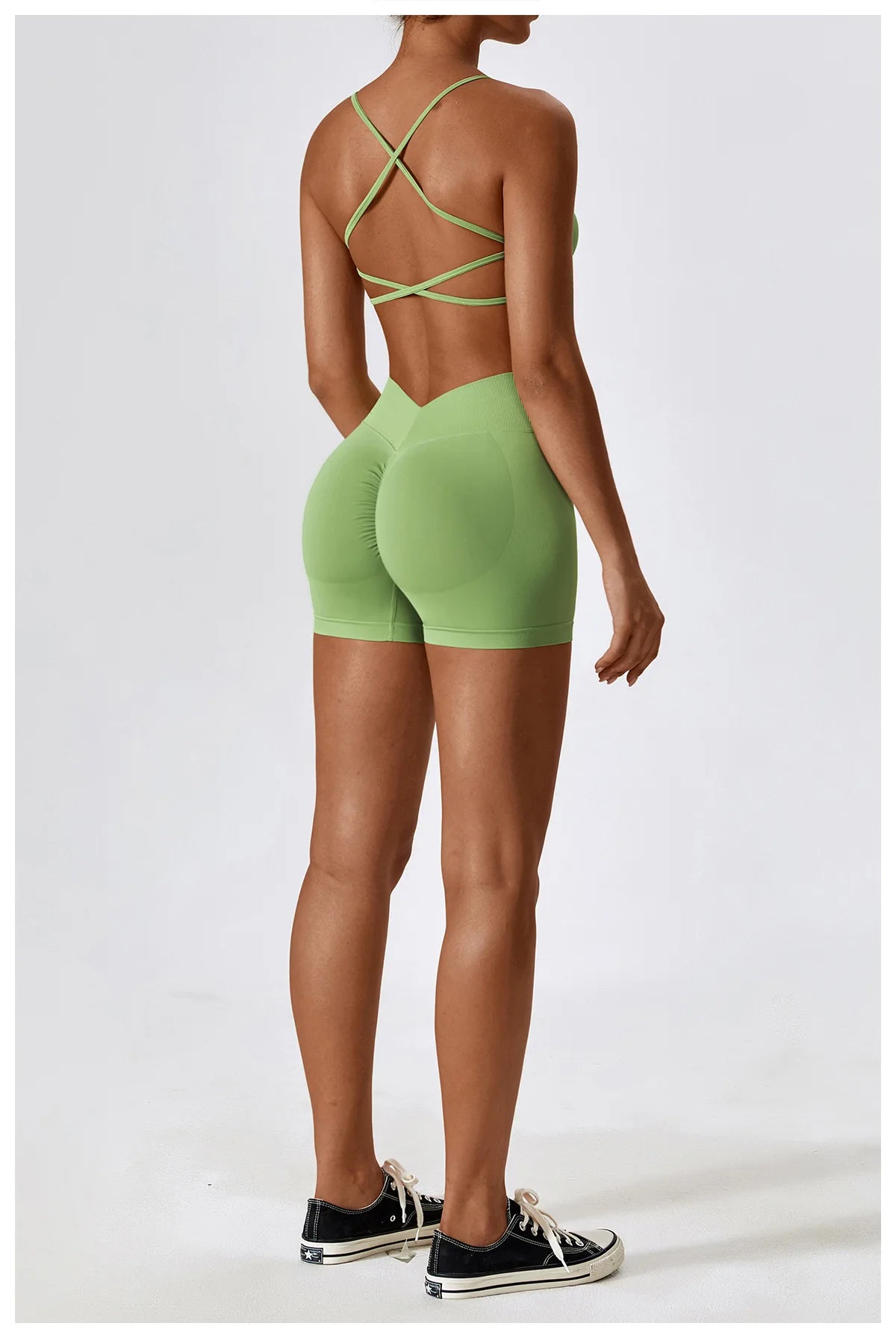 Seamless Booty Short + Cross Back Bra Set