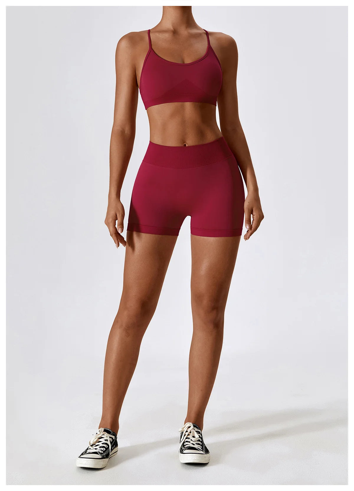 Seamless Booty Short + Cross Back Bra Set