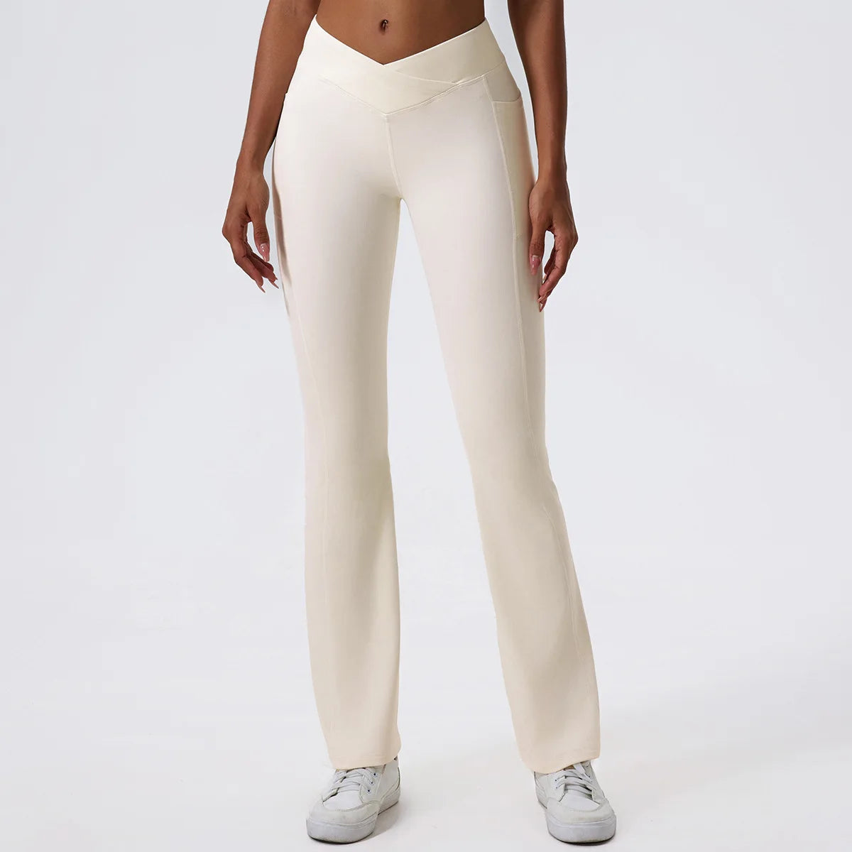 Cross High Elastic Soft Fabric Flared Pant