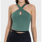 Cross Hanging Neck Crop Top with Pad