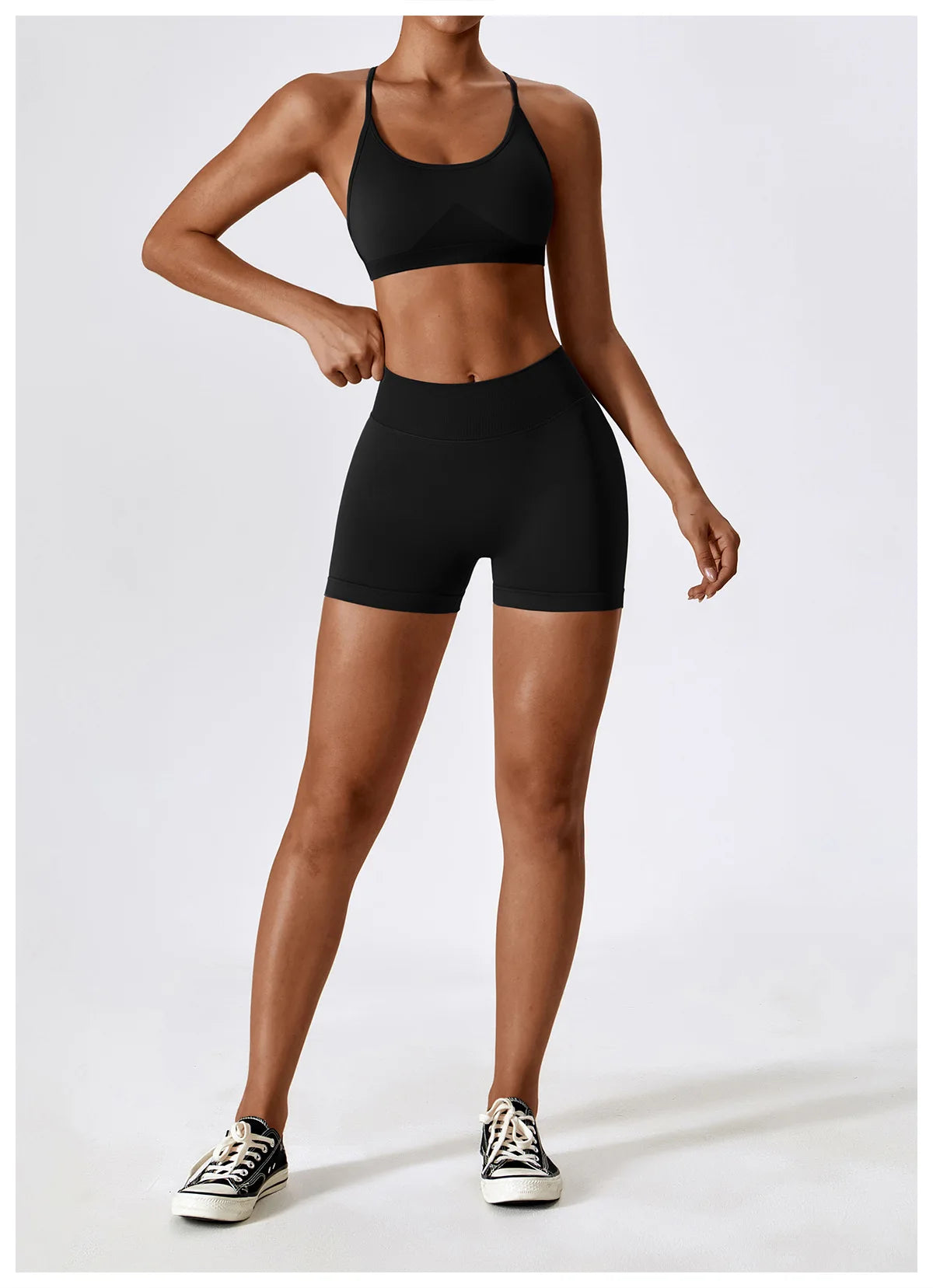 Seamless Booty Short + Cross Back Bra Set