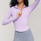 Half Zip Soft Feel Slim Long Sleeve Top