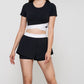 Soft Fabric Cross Hem Crop Top With Pad