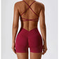 Seamless Booty Short + Cross Back Bra Set