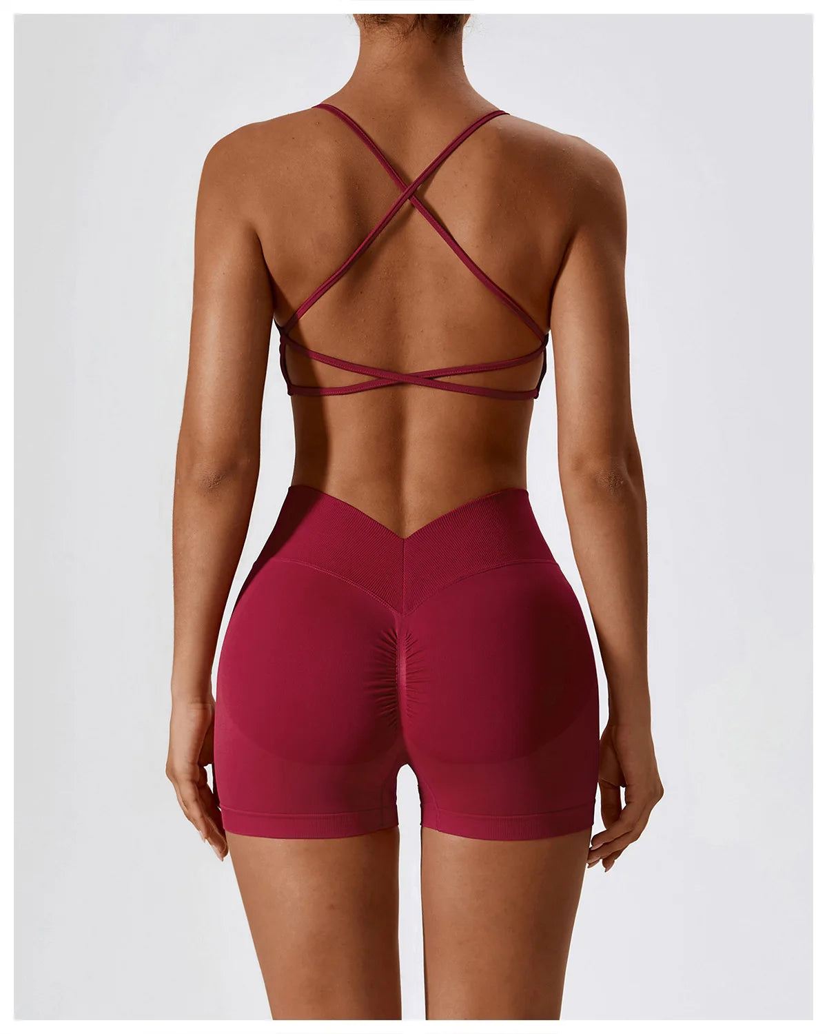 Seamless Booty Short + Cross Back Bra Set