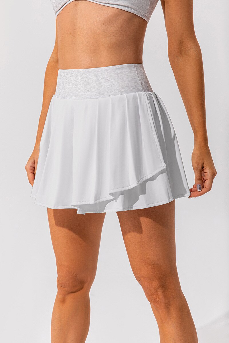 Fake 2-Pieces Tennis Skirt With Pocket