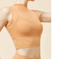 Mesh High Collar Fake 2-piece Built-in Pad Vest