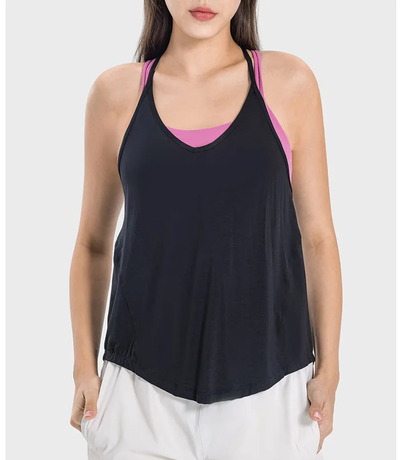 Soft Lightweight Butterfly Back Swing Loose Tank