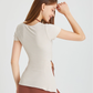 Side Split Slim Hem O-Neck T-Shirt