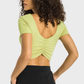 Soft Fabric V-Back T-Shirt With Chest Pad