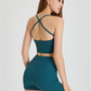 Cross-Back Vest + High Waist 2 Pieces Short Set