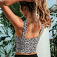 Daisy Print Crop Top  With Chest Pad