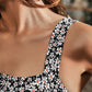 Daisy Print Crop Top  With Chest Pad