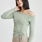 Soft Fabric Side Drawstring Slim Shirt