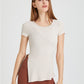 Side Split Slim Hem O-Neck T-Shirt